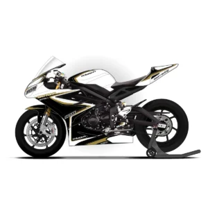 Kit déco ASD Triumph Daytona 675R 2013/16 Blanc / Noir / Or