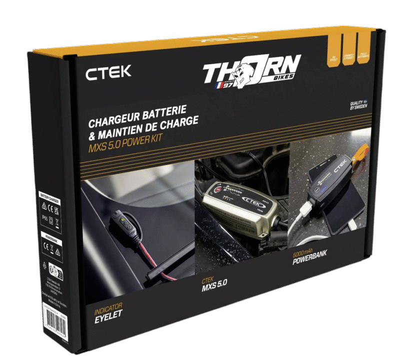 CTEK MXS 5.0 Coffret Power Kit avec chargeur de batterie, accessoires et Powerbank
