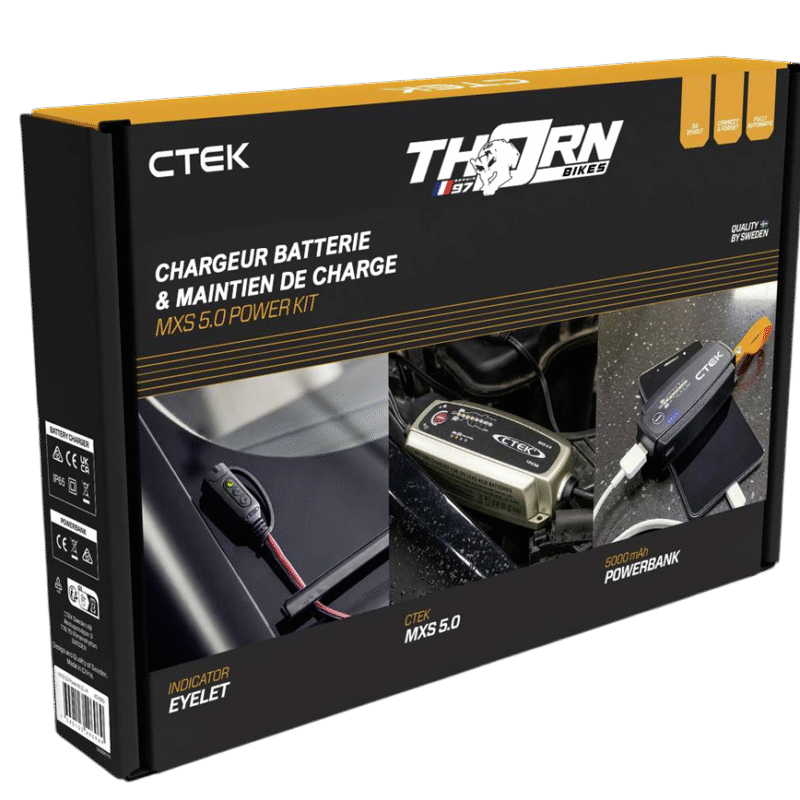 CTEK MXS 5.0 Coffret Power Kit avec chargeur de batterie, accessoires et Powerbank