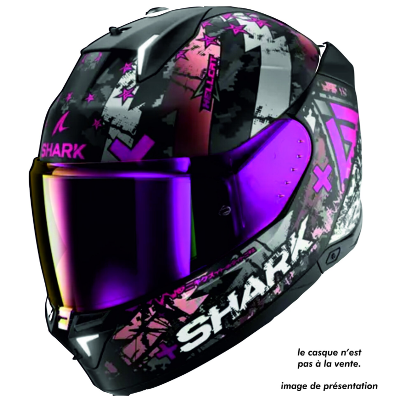 VISIÈRE IRIDIUM ROSE et PROTECTION LYSION INCLUSE pour SHARK SKWAL i3 - D-SKWAL 3 - RIDILL 2 / VZ400 – Image 2