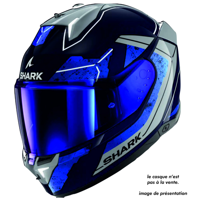 VISIÈRE IRIDIUM BLEU et PROTECTION LYSION INCLUSE pour SHARK SKWAL i3 - D-SKWAL 3 - RIDILL 2 / VZ400 – Image 2