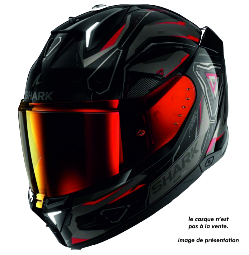VISIÈRE IRIDIUM ROUGE et PROTECTION LYSION INCLUSE pour SHARK SKWAL i3 - D-SKWAL 3 - RIDILL 2 / VZ400 – Image 2