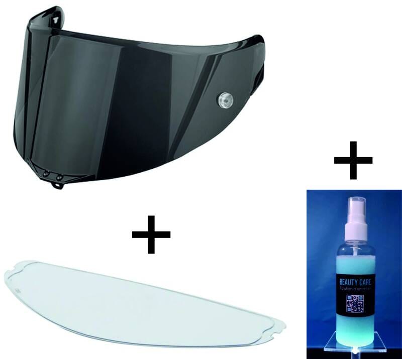VISIÈRE FUMÉE FONCÉE et PROTECTION LYSION INCLUSE pour AGV PISTA GP RR - PISTA GP R - CORSA R - MPLK — avec PINLOCK / 100 ML – Image 3