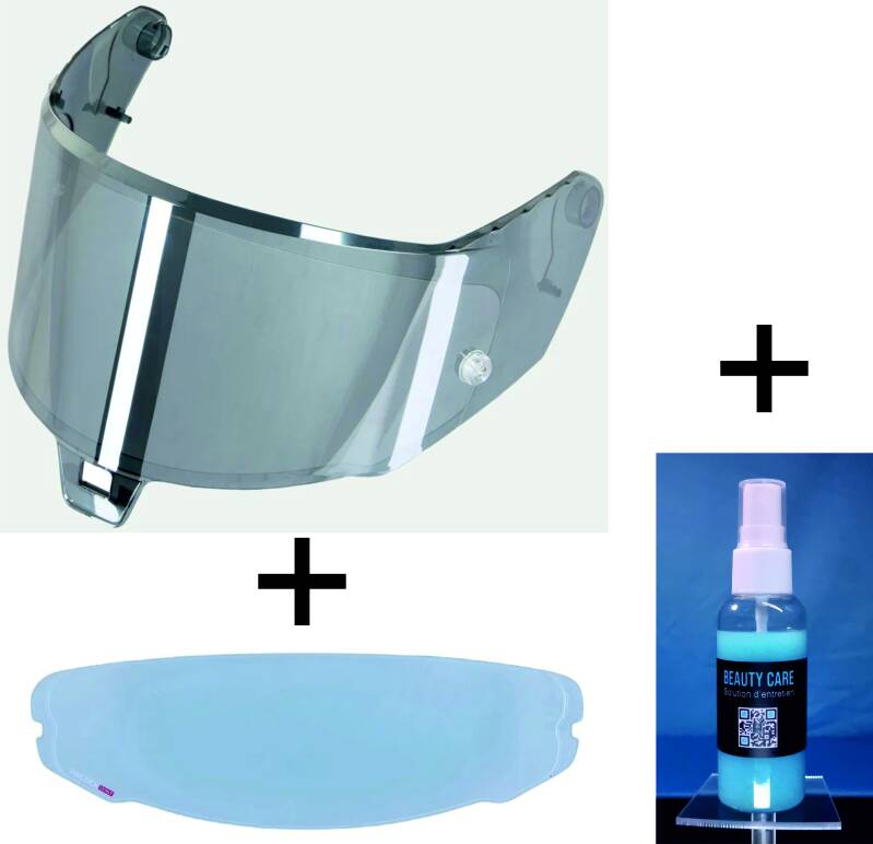 VISIÈRE IRIDIUM ARGENT et PROTECTION LYSION INCLUSE pour ALPINESTARS SUPERTECH R10 / AFHS-01 — avec PINLOCK / 100 ML – Image 7