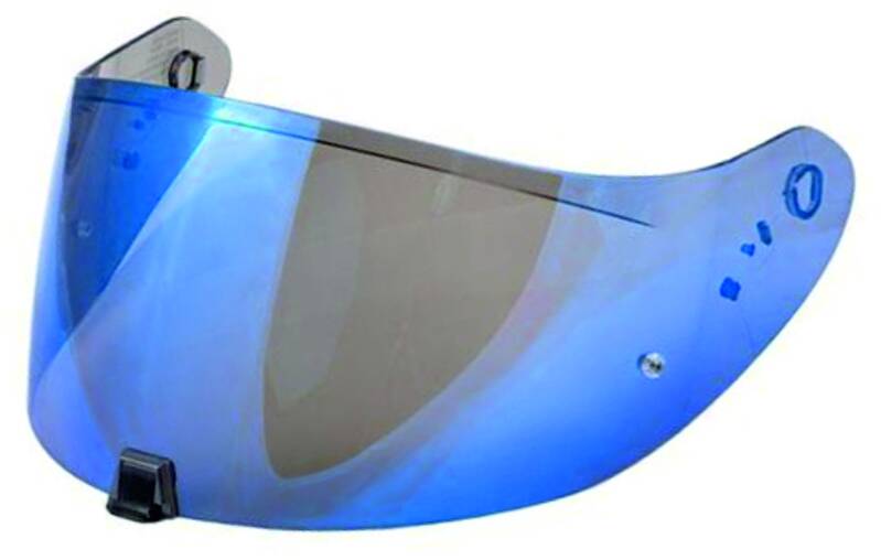 VISIÈRE IRIDIUM BLEU et PROTECTION LYSION INCLUSE pour SCORPION EXO R1 - 1400 - 520 - 391 / KDF-16-1