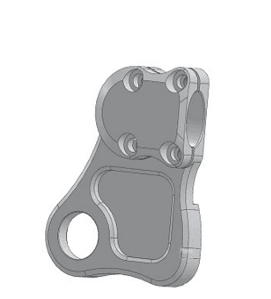 Demi-collier de guidon surélevé Mod.5R de rechange (gauche).